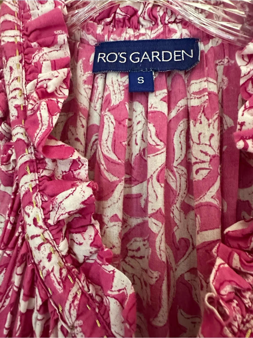 Ros Garden Hot Pink Floral Tie-Neck Mini Dress - Picture 7 of 11